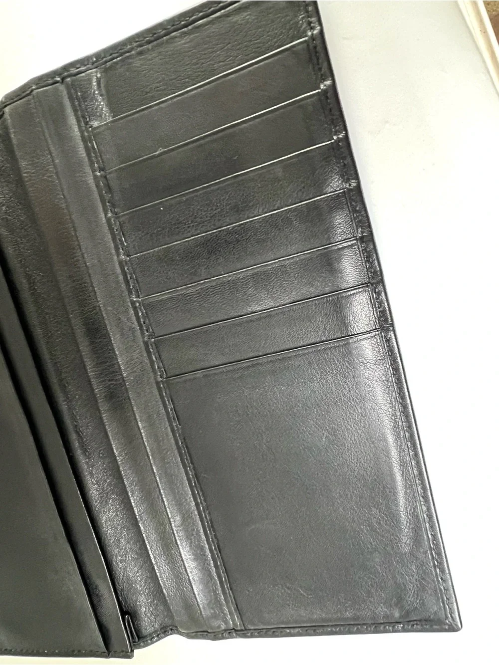 BVLGARI Black Leather Long Bifold Wallet Made in Italy Vintage